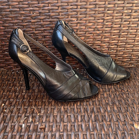 Marc Fisher Peep-Toe Heels with buckle detail - Picture 1 of 5